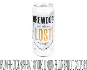 Пиво BrewDog Lost Lager світле з/б, 0,44л