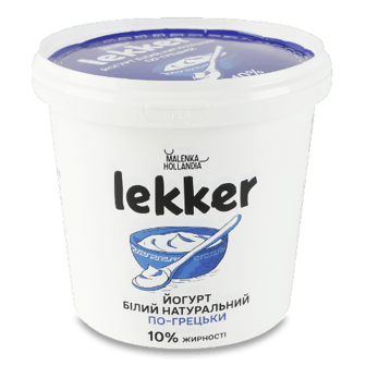 Йогурт Lekker По-грецьки білий натуральний 10% відро 1кг