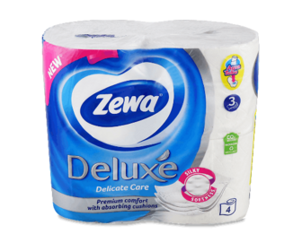 Папір туалетний Zewа Deluxe Delicate білий 3-шаровий, 4шт/уп