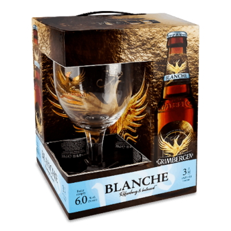 Пиво Grimbergen Blanche світле 3*0,33л + келих шт