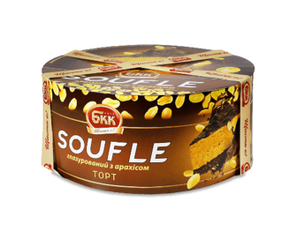 Торт БКК Soufle глазурований з арахісом 450г