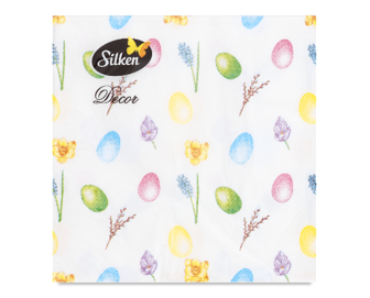 Серветки декоративні Silken великодній мікс №2 3-шарові, 18шт