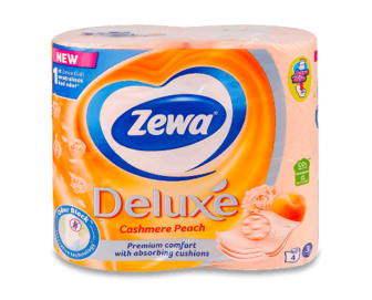Папір туалетний Zewa Deluxe «Персик» 4шт/уп
