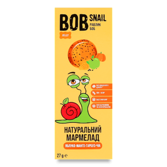 Мармелад Bob Snail яблуко-манго-гарбуз-чіа 27г