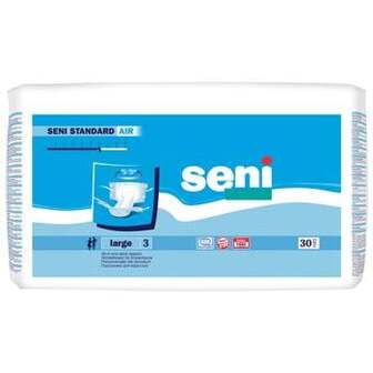 Підгузки Seni Standard Air для дорослих Large 3 (100-150 см) 6 крапельок 30шт