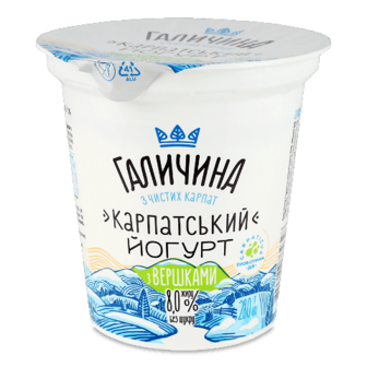 Йогурт Галичина Карпатський з вершками 8%ст 280г