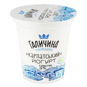 Йогурт «Галичина» «Карпатський» без цукру 3% 280г