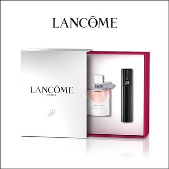 З покупкою двох засобів по догляду за шкірою, крім масок, марки Lancоme ваш подарунок — набір (аромат 4 мл, туш для вій 2 мл).